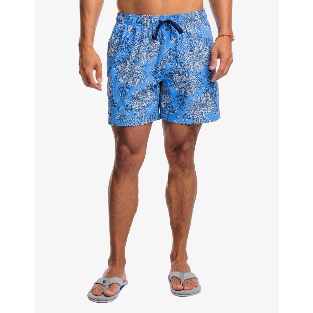 Lilly Pulitzer x Southern Tide Swim Trunks in Boca Blue Size Large MSRP $100